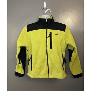 EMS Polartec Fleece Jacket Womens Medium Green Black Full Zip Outdoor Hiking